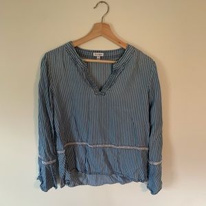 ❌SOLD❌ Denim Pinstripe Blouse